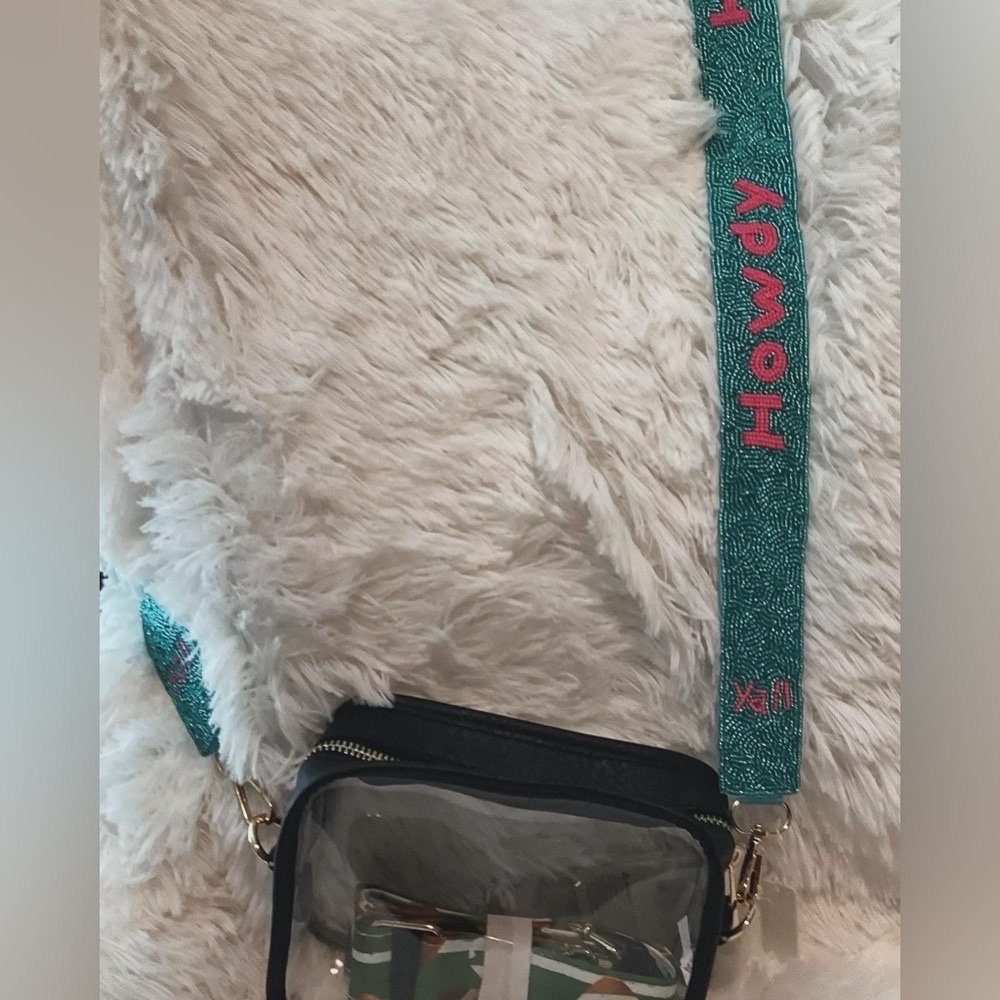 🦃 Turquoise & Hot Pink Seed Bead purse strap (purse not inc.—STRAP ONLY)